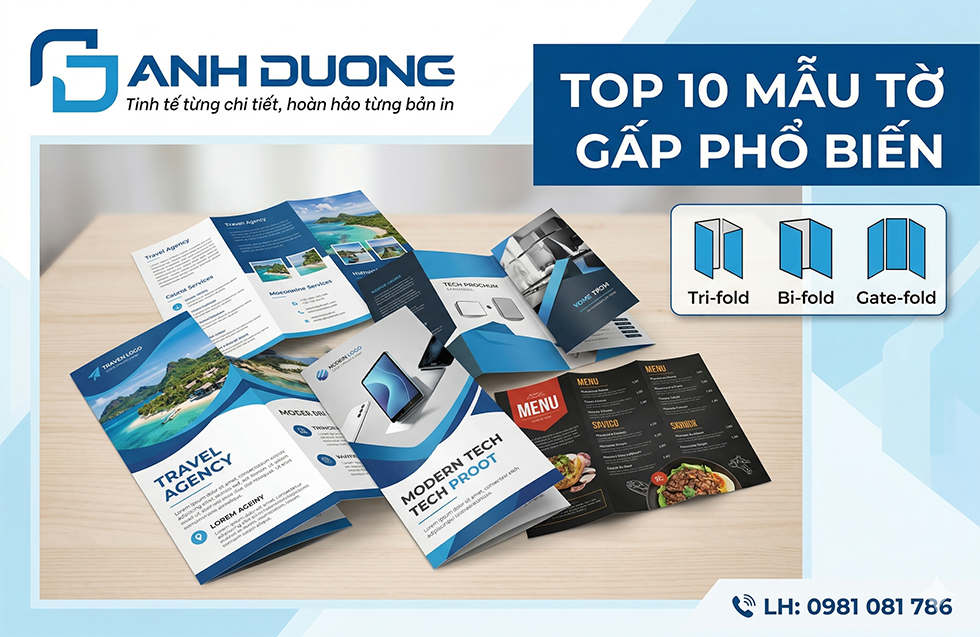 10 Mẫu Tờ Gấp Phổ Biến 2026: Xu Hướng Thiết Kế Đỉnh Cao [Mới]