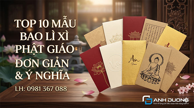 Top 10 mẫu bao lì xì phật giáo đơn giản và ý nghĩa