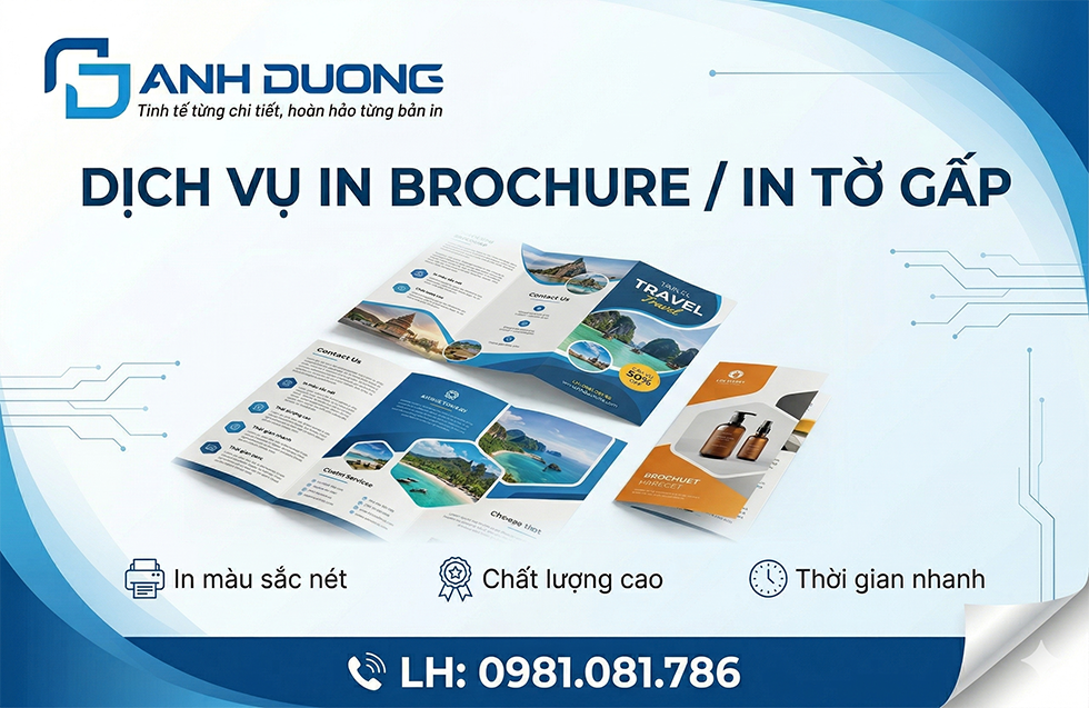 Dịch vụ in brochure / in tờ gấp Nhận In Tờ Gấp Số Lượng Ít