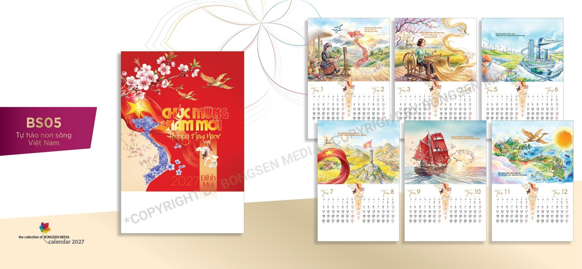Mẫu lịch treo tường lò xo 7 tờ 7 Mẫu Lịch Lò Xo 7 Tờ Mã SV – Nhà Sen Việt (Phong Thủy Cát Tường)