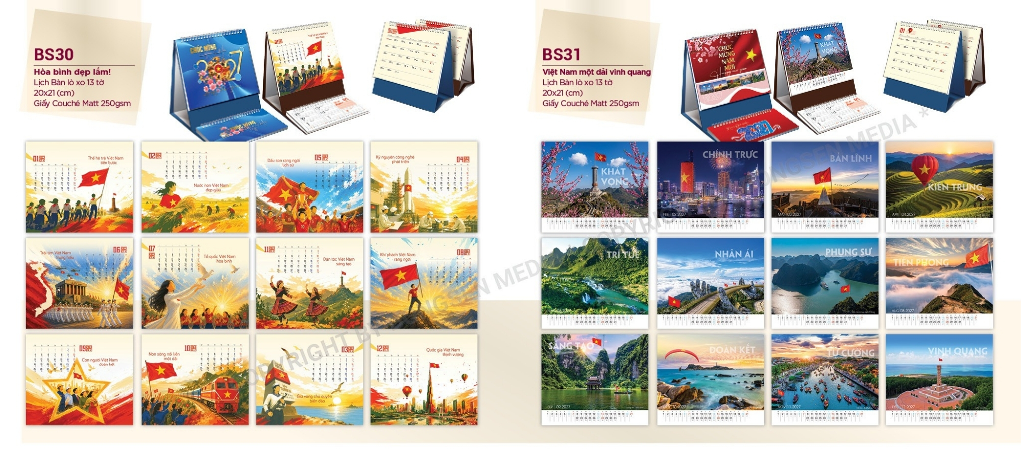 Lịch để bàn lò xo