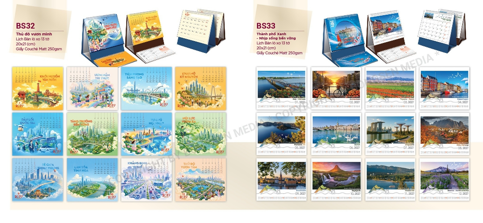 Lịch để bàn lò xo