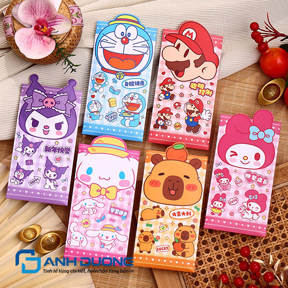 Top 20 mẫu bao lì xì hoạt hình 3D siêu đáng yêu, ngộ nghĩnh 5 mẫu bao lì xì hoạt hình 3D