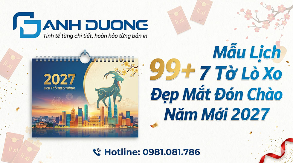 99+ Mẫu Lịch 7 Tờ Lò Xo Đẹp Mắt Đón Chào Năm Mới 2027