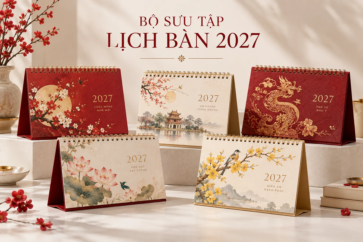 Bộ sưu tập lịch bàn sang trọng năm 2027