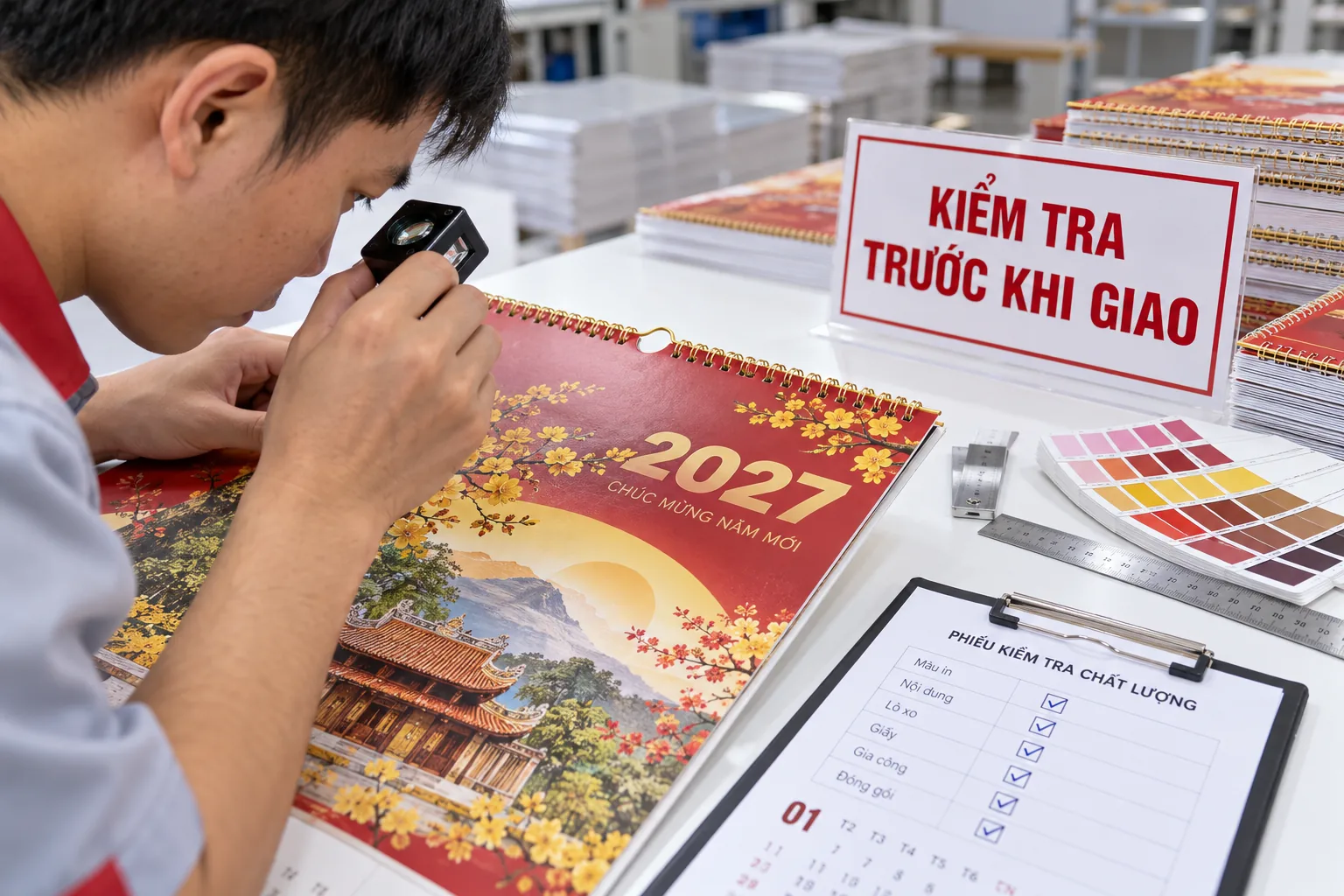 Kiểm tra lịch Tết trước khi giao khách hàng