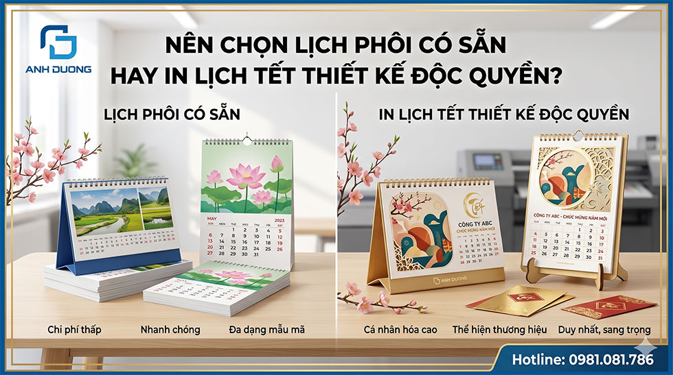 Nên Chọn Lịch Phôi Có Sẵn Hay In Lịch Tết Thiết Kế Độc Quyền?