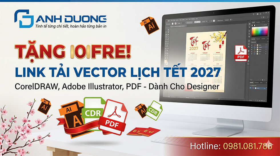 [Tặng] Link Tải File Vector Lịch Tết 2027 (Corel, AI, PDF) Dành Cho Designer