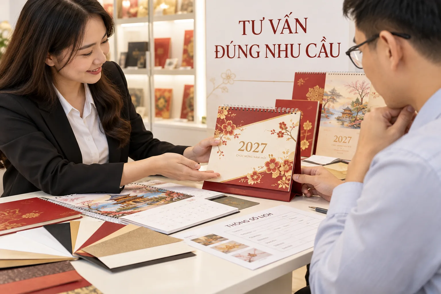 Tư vấn in lịch Tết 2027 theo nhu cầu doanh nghiệp