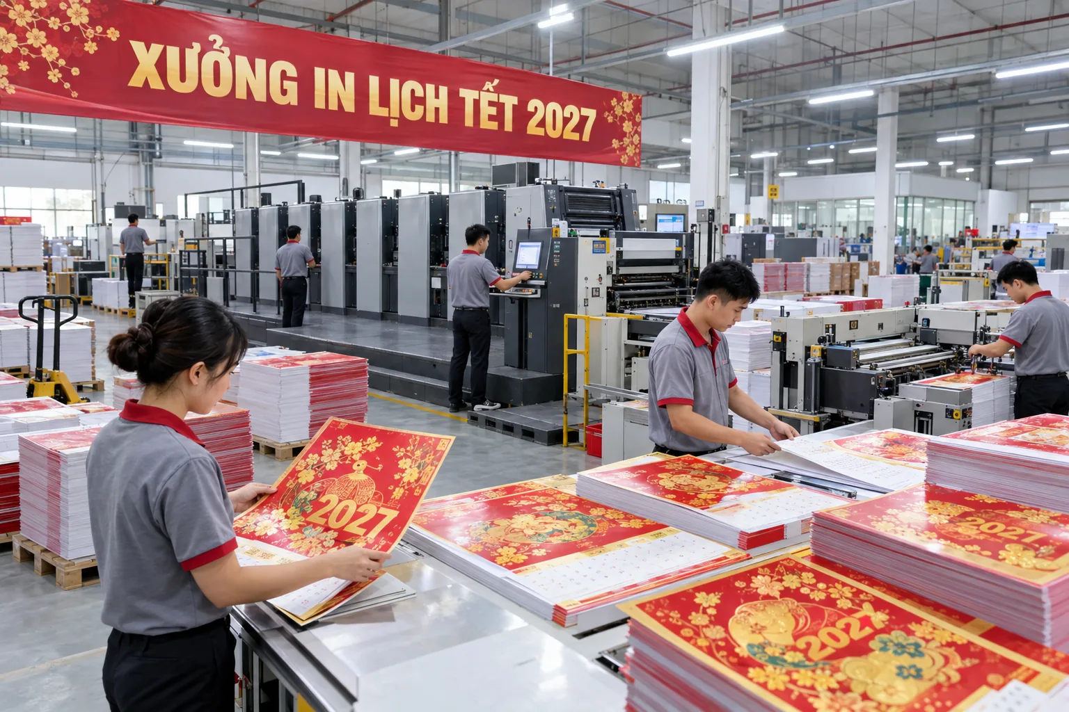Xưởng In Lịch Tết Ánh Dương - Thương Hiệu Uy Tín Đón Xuân 2027 1 Xưởng in lịch Tết 2027 hiện đại