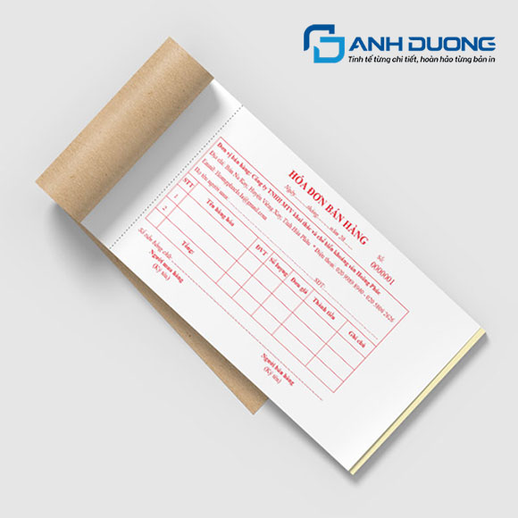 In hóa đơn GTGT giá rẻ – Lấy ngay trong ngày tại xưởng 5 In hóa đơn bán lẻ giá rẻ tại xưởng In Ấn Ánh Dương