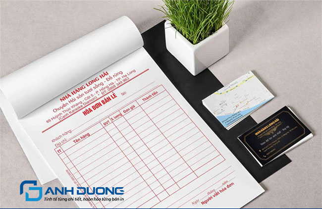 Xưởng in gia công gáy hóa đơn bấm ghim chắc chắn