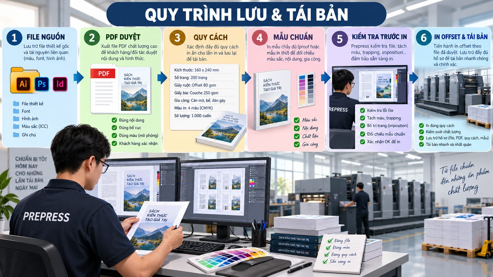 Sáu bước lưu hồ sơ và tái bản ấn phẩm