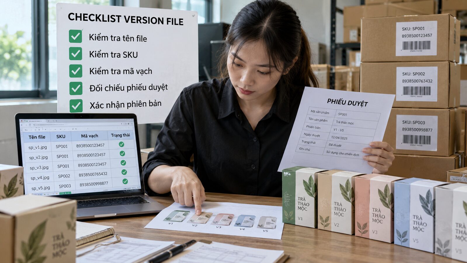 Checklist kiểm soát version artwork trước khi in