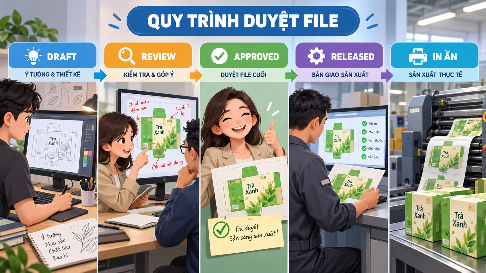 Quy trình duyệt và khóa file artwork