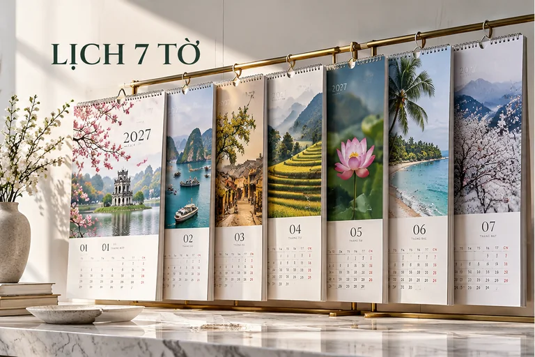 Bộ lịch 7 tờ lò xo năm 2027