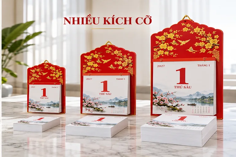 Các kích cỡ lịch bloc cao cấp
