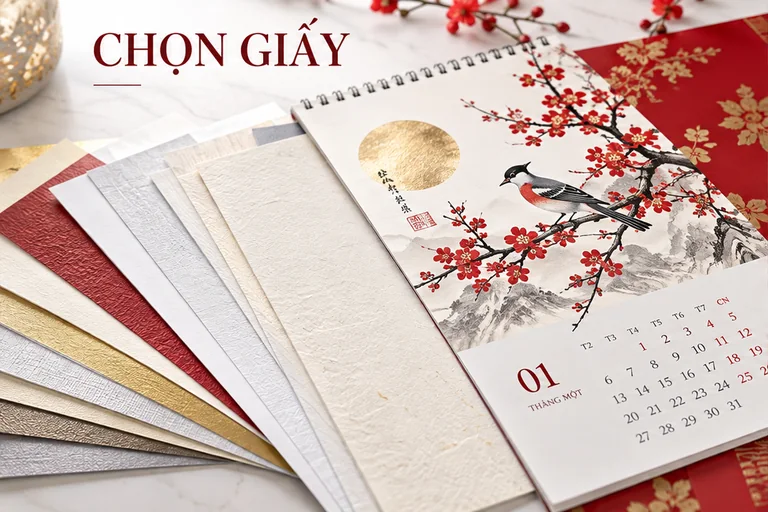 Chọn chất liệu giấy phù hợp để in lịch Tết