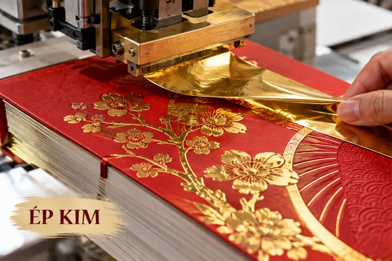 Ép kim tạo điểm nhấn sang trọng cho lịch Tết