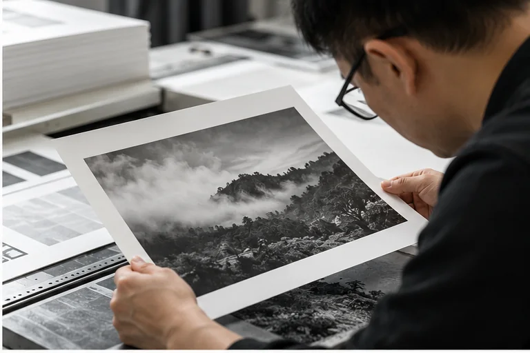 Grayscale Là Gì? Đặc Điểm & Ứng Dụng Trong In Ấn 3 Kiểm tra bản in ảnh grayscale tại studio