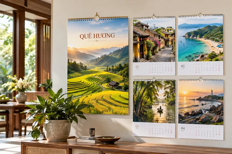 Lịch 5 tờ chủ đề quê hương rực rỡ