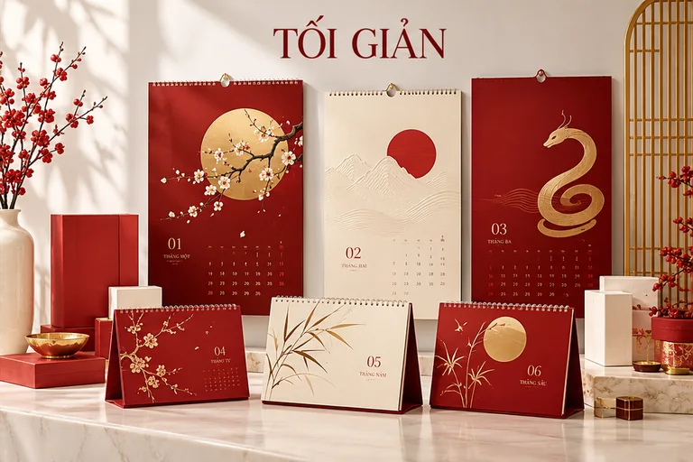 Lịch Tết doanh nghiệp theo phong cách tối giản