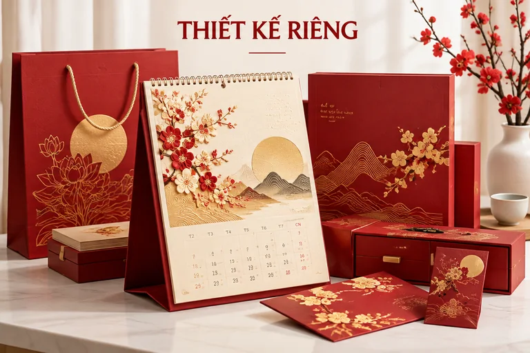 Bộ lịch Tết thiết kế riêng theo nhận diện thương hiệu