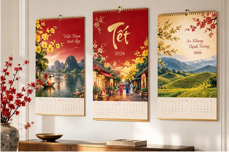 Mẫu lịch Tết treo tường dành cho doanh nghiệp