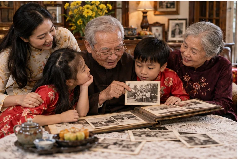 Câu chuyện Tết xưa qua lời kể của ông bà 1 Ông bà kể chuyện Tết xưa cho con cháu