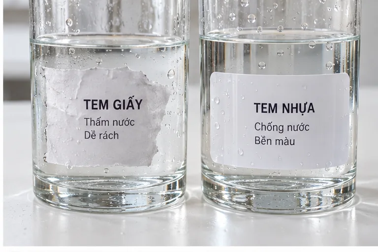 Decal Giấy Và Decal Nhựa: So Sánh & Cách Chọn 2 Thử độ chống nước của decal giấy và decal nhựa