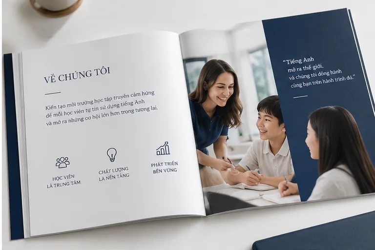 Trang giới thiệu trong hồ sơ năng lực trung tâm tiếng Anh