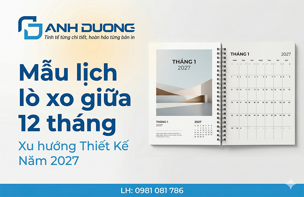 15+ Mẫu Lịch Lò Xo Giữa 12 Tháng Đẹp & Sang Trọng (2027)
