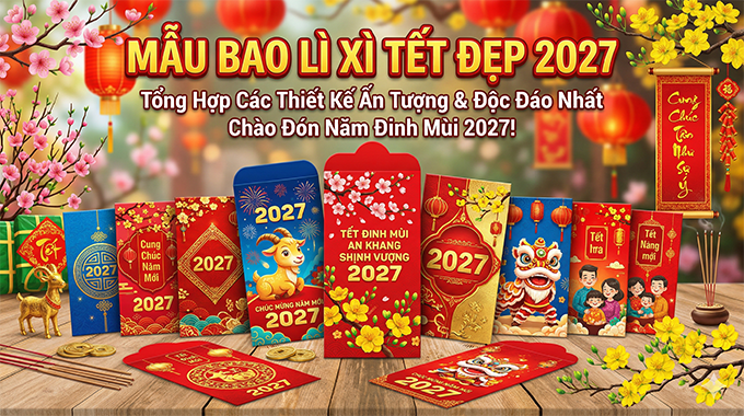 Mẫu bao lì xì Tết 2027 đẹp: Xu hướng độc bản & ý nghĩa nhất