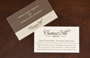 Mẫu card visit sang trọng, đẳng cấp của Chestnut Hill Hotel.
