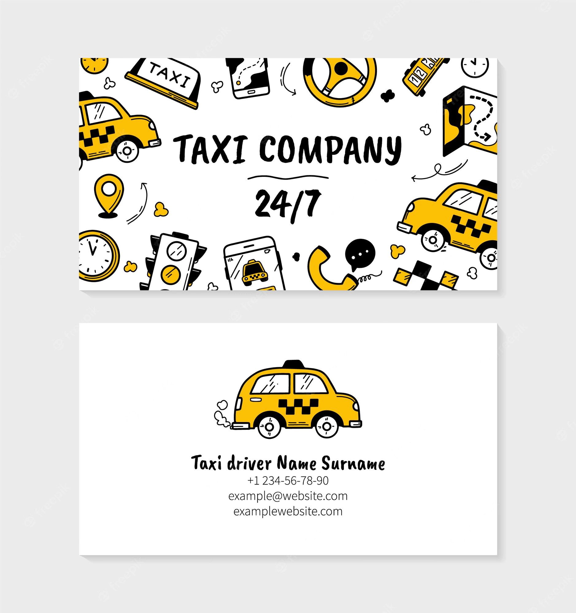 Mẫu card visit taxi thiết kế ngộ nghĩnh