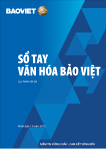 Sổ tay văn hóa Bảo Việt màu xanh bắt mắt