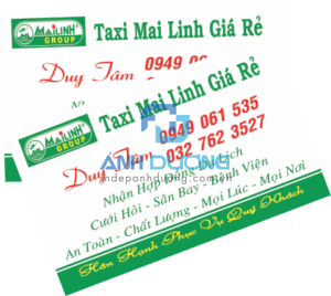 Mẫu card visit taxi Mai Linh thông dụng
