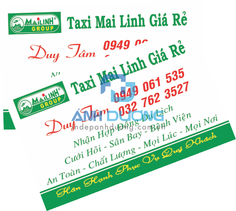Mẫu card visit taxi Mai Linh thông dụng