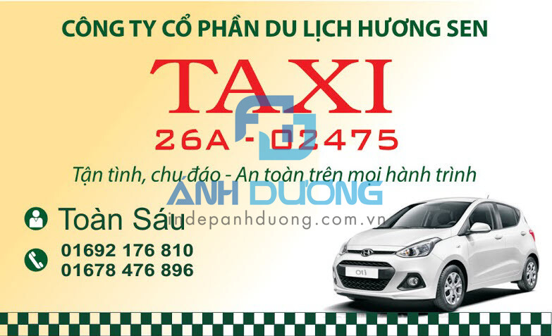Mẫu card visit taxi chuyên nghiệp, đầy đủ thông tin