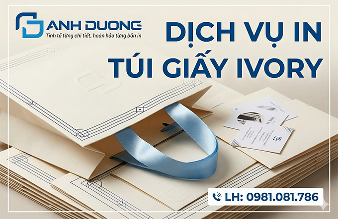 Dịch vụ in túi giấy Ivory tại Xưởng in Ánh Dương