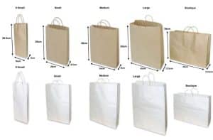 Kích thước túi giấy phổ biến