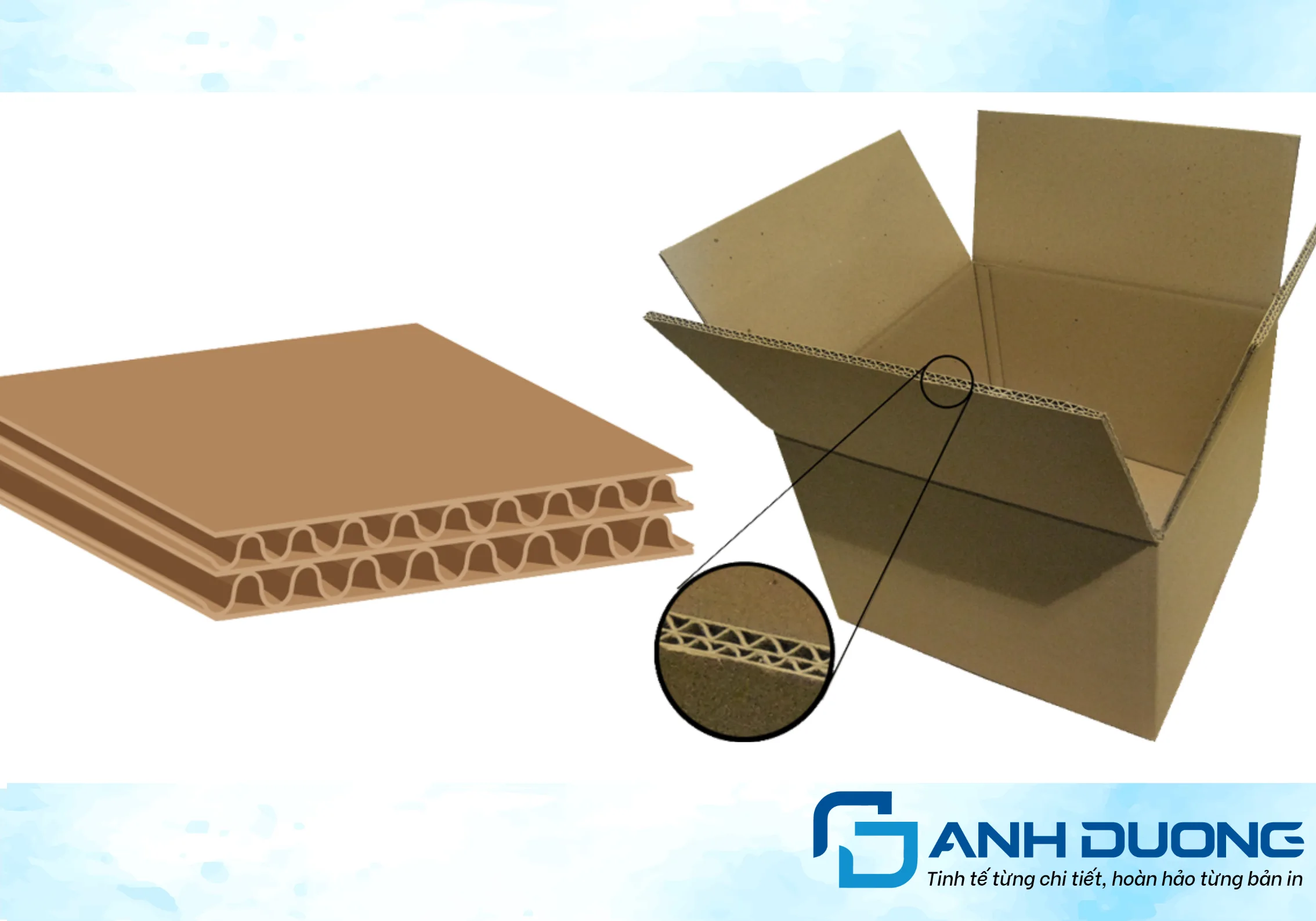 Thùng Carton Cỡ Lớn: Kết Cấu, Tải Trọng & Cách Đặt In 2 Cấu tạo lớp sóng của thùng carton cỡ lớn