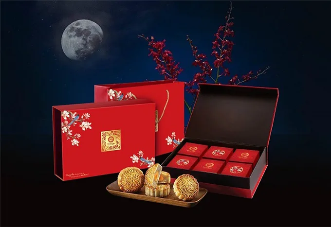 Mẫu hộp bánh Trung thu có khay chia ngăn