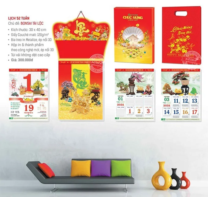 Kích Thước Lịch Để Bàn: Quy Cách & Cách Chọn 1 Các kích thước lịch để bàn phổ biến