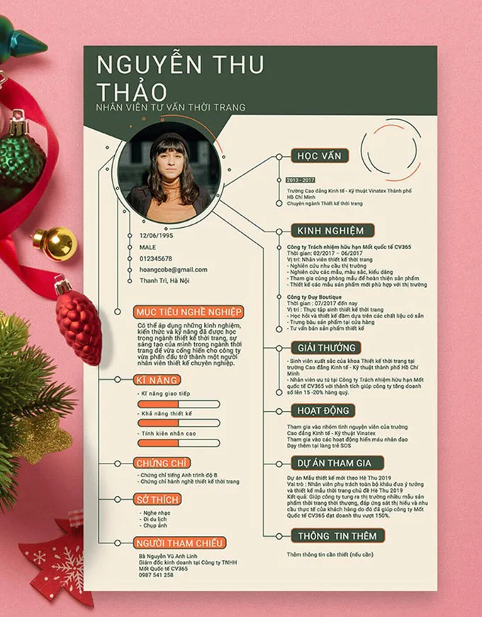 Mẫu bố cục profile cá nhân chuyên nghiệp