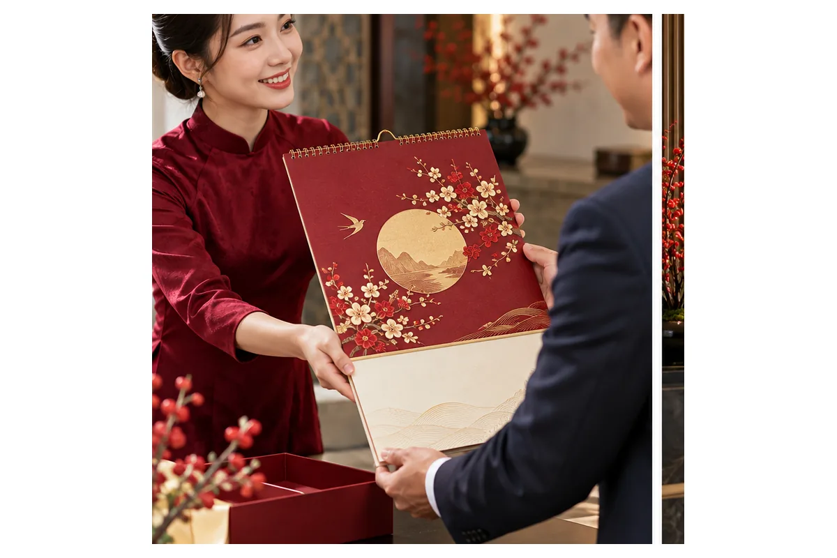 Vì sao doanh nghiệp nên in lịch Tết mỗi năm? 1 Lịch Tết - cầu nối giữa doanh nghiệp và giá trị truyền thống – ảnh chụp sản phẩm minh họa