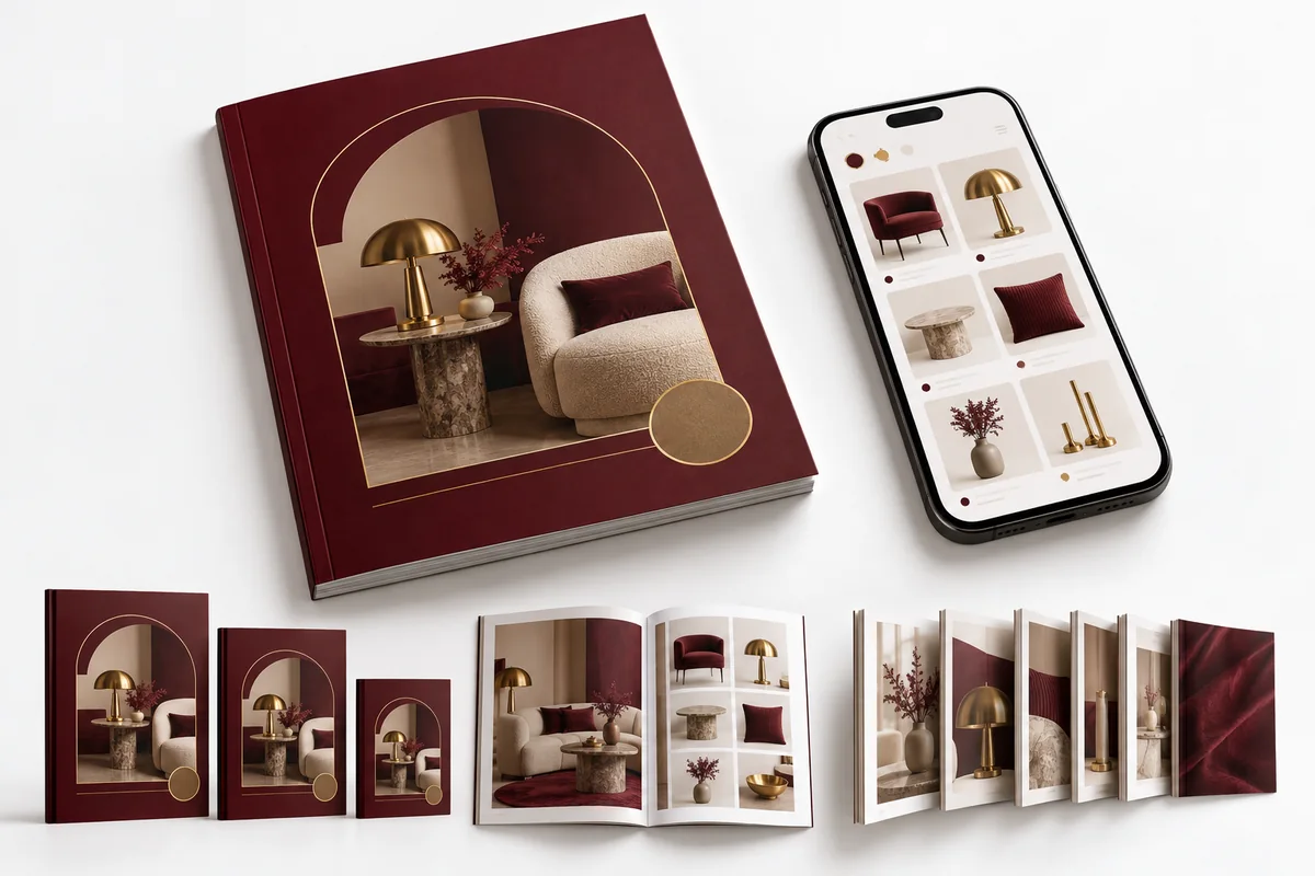 Catalogue Cho Shop Online: Nội Dung, QR Code & Cách In 3 Chọn khổ và số trang – ảnh chụp sản phẩm minh họa