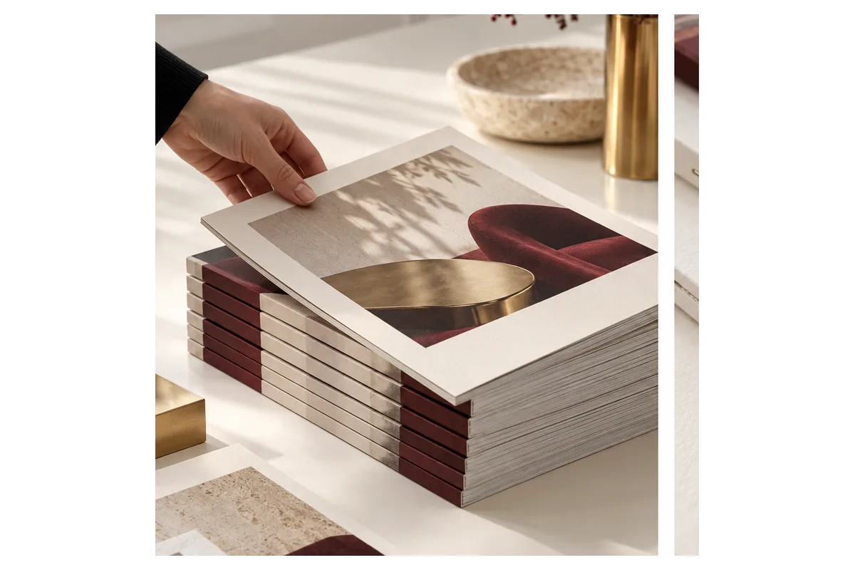 In Catalogue Số Lượng Ít: Khi Nào Nên Chọn & Cách Đặt 3 Chọn công nghệ và quy cách – ảnh chụp catalogue minh họa