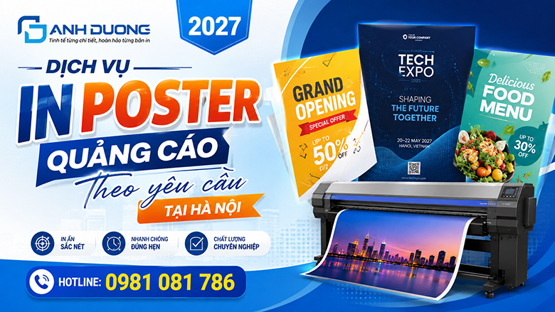 Dịch vụ in poster quảng cáo theo yêu cầu tại Hà Nội