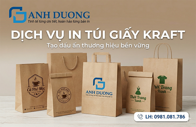 Dịch vụ in túi giấy Kraft theo yêu cầu